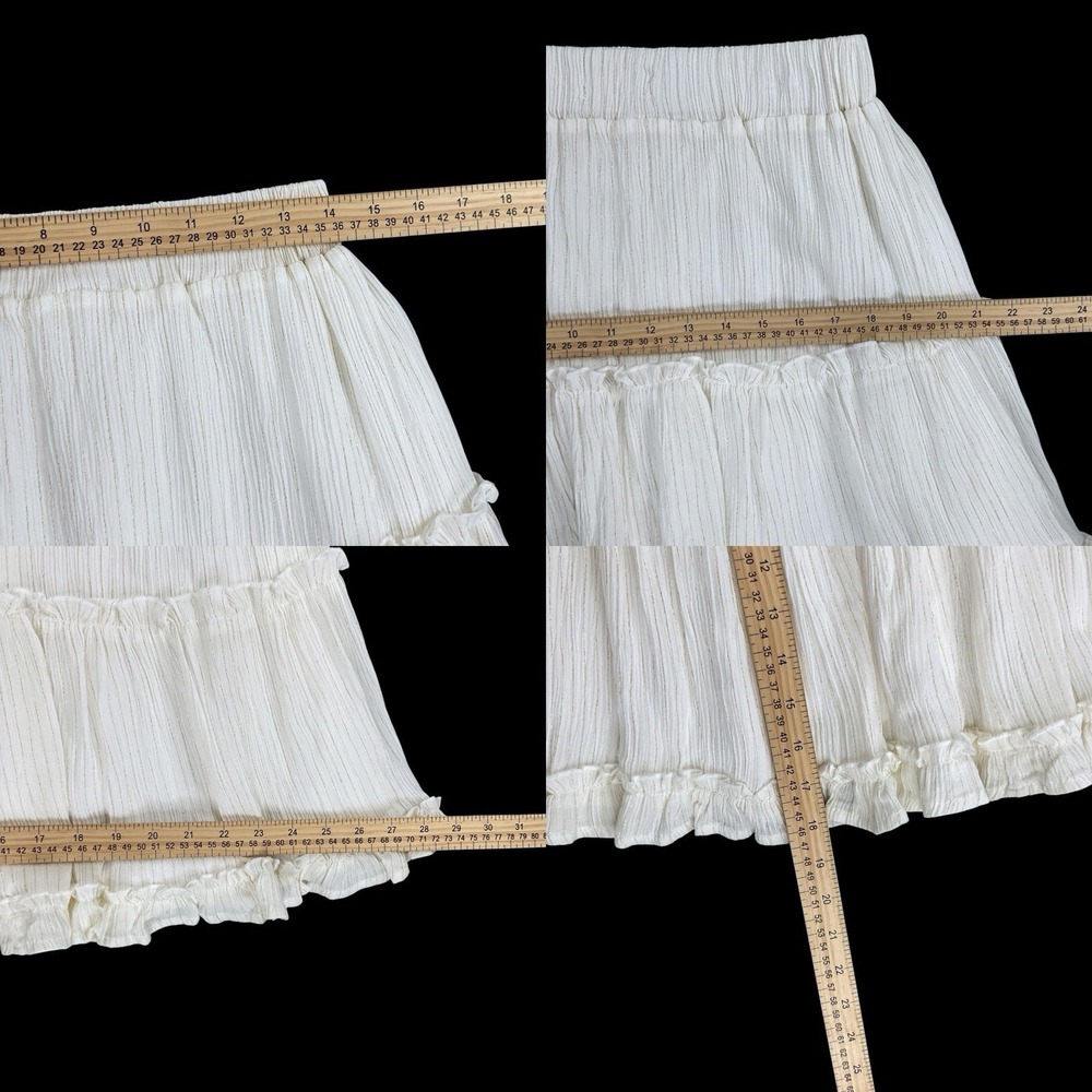 Statement Skirt Set Medium Ivory Strapless Smock Top & Ruffle Elastic Waist NWT - Picture 12 of 12